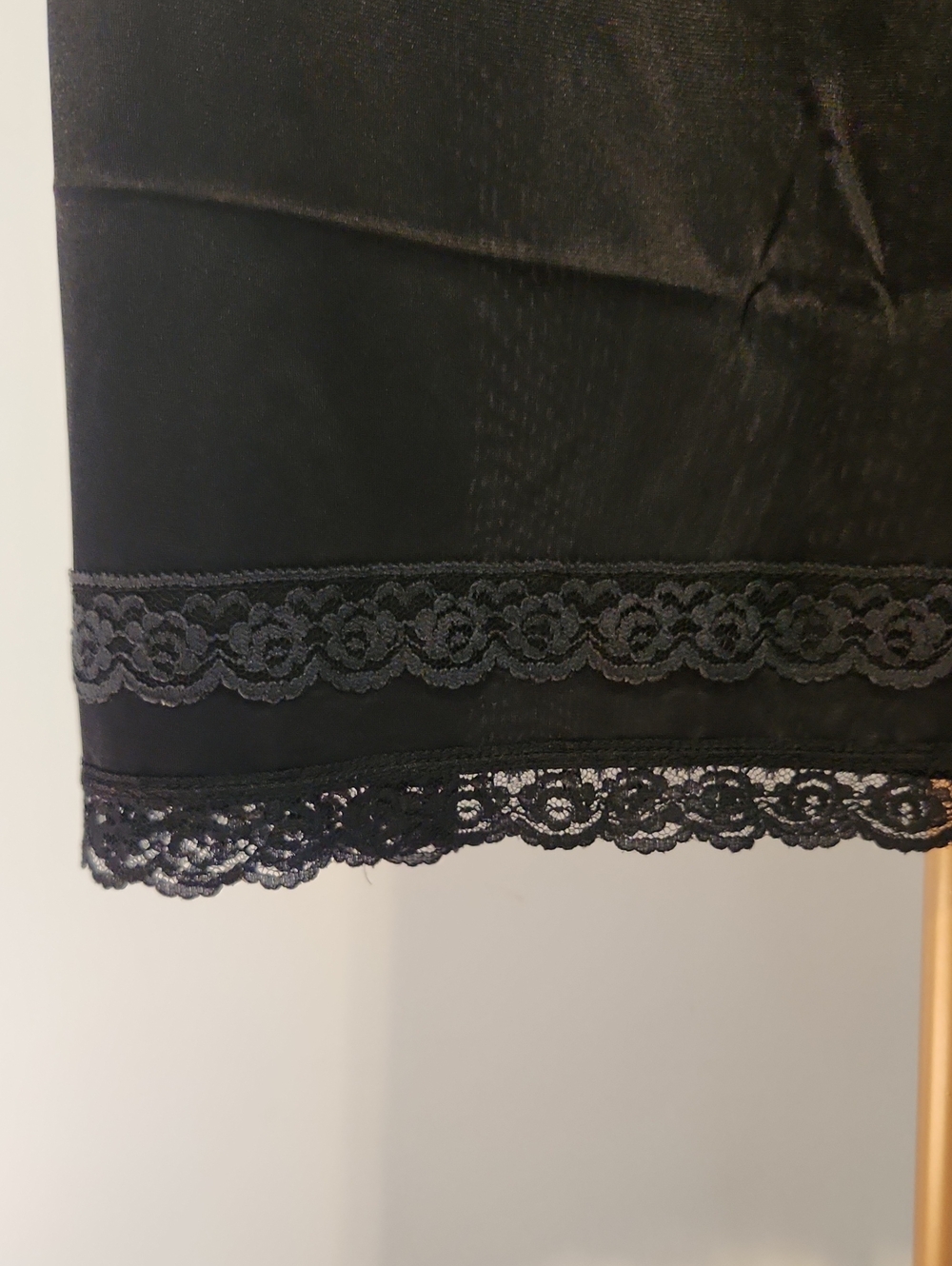 Vintage Black Half Slip with Lace Trim - Picture 3 of 5